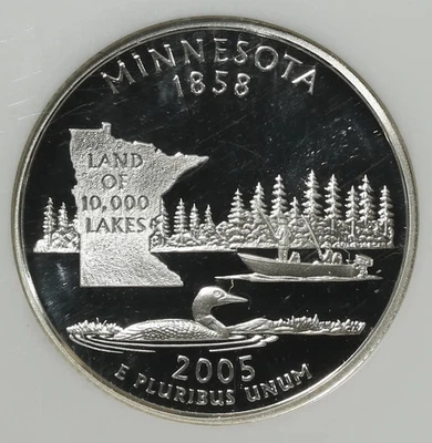 2005 S NGC PF70 Ultra Cameo Minnesota Quarter Dollar - Image 1 of 3