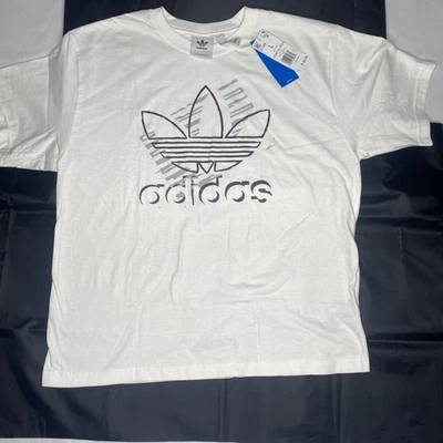 Adidas OG Sketch Trefoil Shirt Men’s Size Large White New NWT IZ1329 - Image 1 of 4