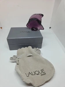 LALIQUE CRYSTAL PURPLE Amethyst FISH FIGURINE Signed Lalique France - Picture 1 of 6