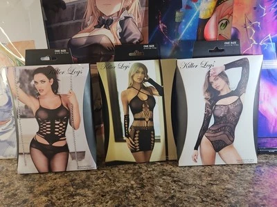 Bodystocking Killer Legs Sheer Fishnet Envejecido Sin Entrepierna, Y 2 Más Nuevo  Foto 1 de 2