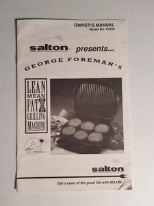 Instruction Manual George Foreman's Lean Mean Fat Reducing Grilling Machine GR30 - Picture 1 of 2