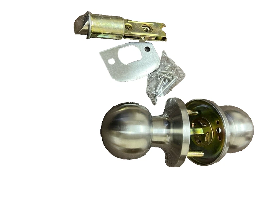 锁圆球式通道门把手拉丝镍露营车房车 — 第 1/1 张图片