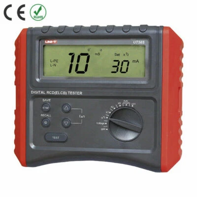 UNI-T UT585 Digital RCD (ELCB) Testers AUTO RAMP Leakage Circuit Breaker Mete✦Kd - Image 1 of 4