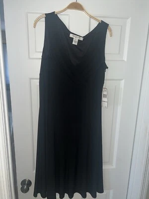 Evan-Picone Sleeveless Dress Black With Open Chest Size 12 NEW Vintage - Image 1 of 4