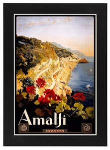 TA23 Vintage Italian Italy Amalfi Salerno Travel Framed Poster Re-Print A3/A4 - Picture 1 of 1