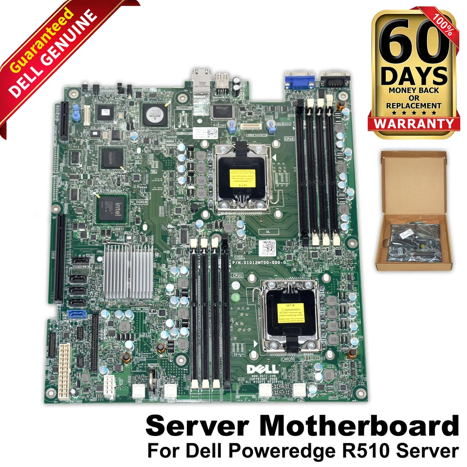 Dell PowerEdge R510 V3 Server Motherboard Dual LGA1366 5500 5600 Chipset DPRKF - Image 1 of 4
