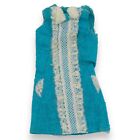 Robe vintage Francie Barbie années 1960 bleu glacé #1274 turquoise et dentelle A-line