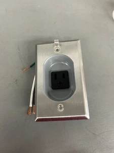 mulberry Clock Outlet Satin Stainless Steel 15A-125V 40590 - Picture 1 of 2