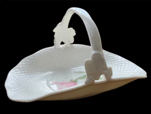 Mikasa Bone China April Rose Flowers Porcelain Basket White Narumi Japan - Picture 1 of 12