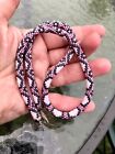 Handmade Peyote Sterling Pink Tubular Glass Bead Woven Necklace- Unique