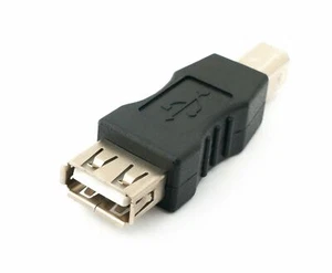 USB 2.0 Adapter Type B Plug To Type a Socket Cable IN Black - Afbeelding 1 van 4