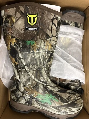 Bota TideWe Hombre Negra Impermeable Trabajo/Caza Camuflaje Barro/Lodo-TALLA 8 G2M Foto 1 de 4