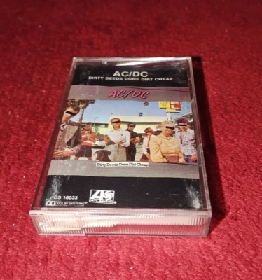AC/DC Cassette Dirty Deeds Done Dirt Cheap CS 16033 Atlantic 1976 Tested Read - Image 1 of 4