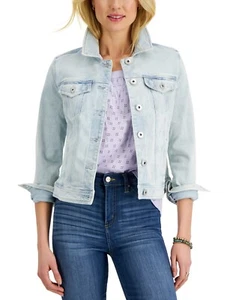 Style & Co Classic Denim Jacket, Tropic Blue Sz-M - Picture 1 of 3