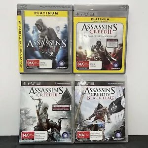 4x Assassins Creed 1, 2, 3 & 4 W.Manuals Playstation 3 PS3 VGC PAL FREE POSTAGE - Picture 1 of 17