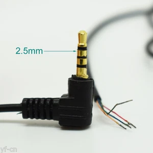 4pcs 1M/3.3FT Right Angle Gold 2.5mm 3/32" 4 Pole Male Audio Solder DIY Cable - Picture 1 of 5