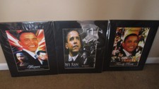 3 President Barack Obama Prints/Posters We Ran Family Roots MLK Malcom X