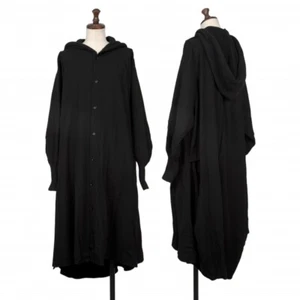 Yohji Yamamoto NOIR Wool Sleeve Padding Knit Hooded Coat Size 1(K-138851) - Picture 1 of 12