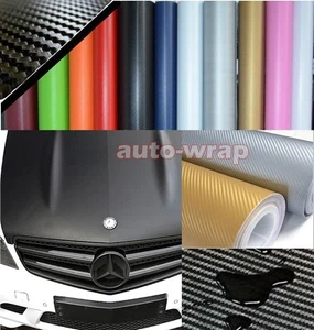 Optional - Nice Car 3D Carbon Fiber Vinyl Wrap Sheet Sticker Film 13 Colours ABC - Foto 1 di 29
