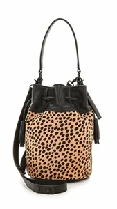 Loeffler Randall Bucket Haircalf Leopard Industry Shoulder Bag - Picture 1 of 1