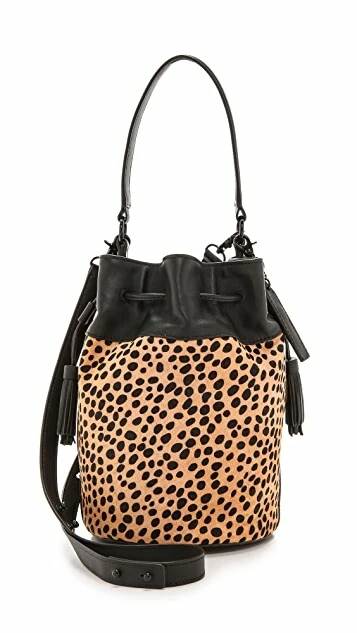 Bolso de hombro Loeffler Randall Bucket Haircalf Leopard Industry Foto 1 de 1