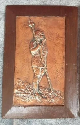 ANCIENNE PLAQUE SCULPTURE BRONZE SIGNÉE FONDEUR Rodinet Pompon sentinel gauloise - Photo 1/3