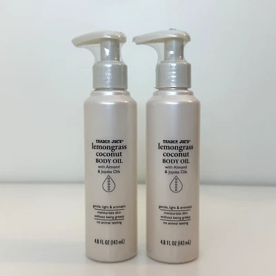 2 Pack Trader Joe's Lemongrass Coconut Almond Jojoba Body Oil 4.8 Fl Oz - Image 1 of 2