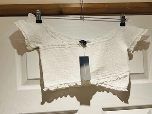 French Connection White Shirred Bandage Top XL UK 16 BNWT Crop - Picture 1 of 5