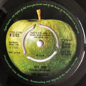 THE BEATLES -Hey Jude- Rare UK 3 Prong Philips Contract Pressing (Vinyl Record) - Picture 1 of 2
