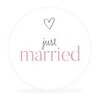 Just married"" stickers - 10 pieces - heart, pink