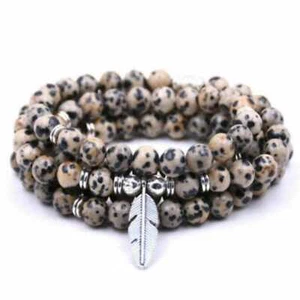 Pulsera Chakra Hoja 108 Cuentas Piedra Manchada 6mm Meditación Suerte Sanación - Imagen 1 de 1