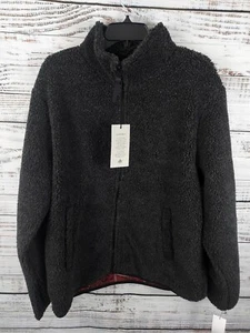 RAINFOREST Jacket Men Large Mid Weight Faux Fur Sherpa Mock Neck Gorpcore NEW - Picture 1 of 7