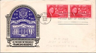 SC #931 FDC - Staehle Cachet (Blue) - Pair - F54339 - Image 1 of 2