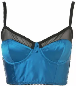 Corsé Topshop Teal Satinado Bralet Top Recortado Talla 34A - Imagen 1 de 2
