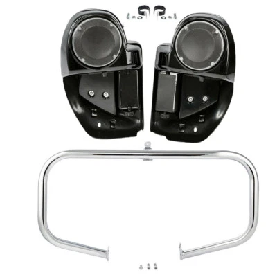 Lower Vented Leg Speaker Pod w/ Engine Crash Bar Fit For Harley Touring 2014-23 - Изображение 1 из 4