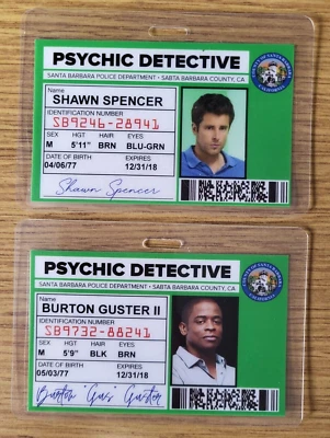 Psych TV Show ID Badge - Psychic Detective Set of 2  prop cosplay costume - Image 1 of 4