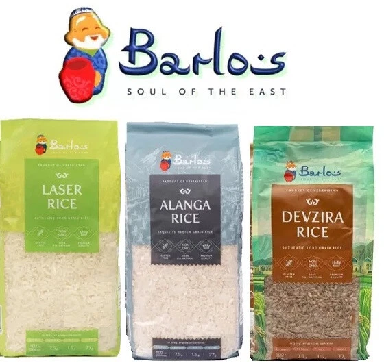 2Lb BARLOS Rice Laser Alanga Devzira Uzbekistan Gluten Free All Natural - Image 1 of 1