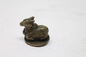 Antique Original Brass Holy Shiva Vahana Nandi Cow Statue / Figurine NH6814 - Picture 1 of 8