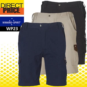 Shiny WP23 MENS STRETCH CARGO WORK SHORTS WITH DESIGN PANEL TREATMENTS,WP23 - Picture 1 of 10
