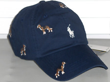 POLO RALPH LAUREN Men's All-Over Hound Dog Pony Baseball Ball Cap Hat, NAVY BLUE