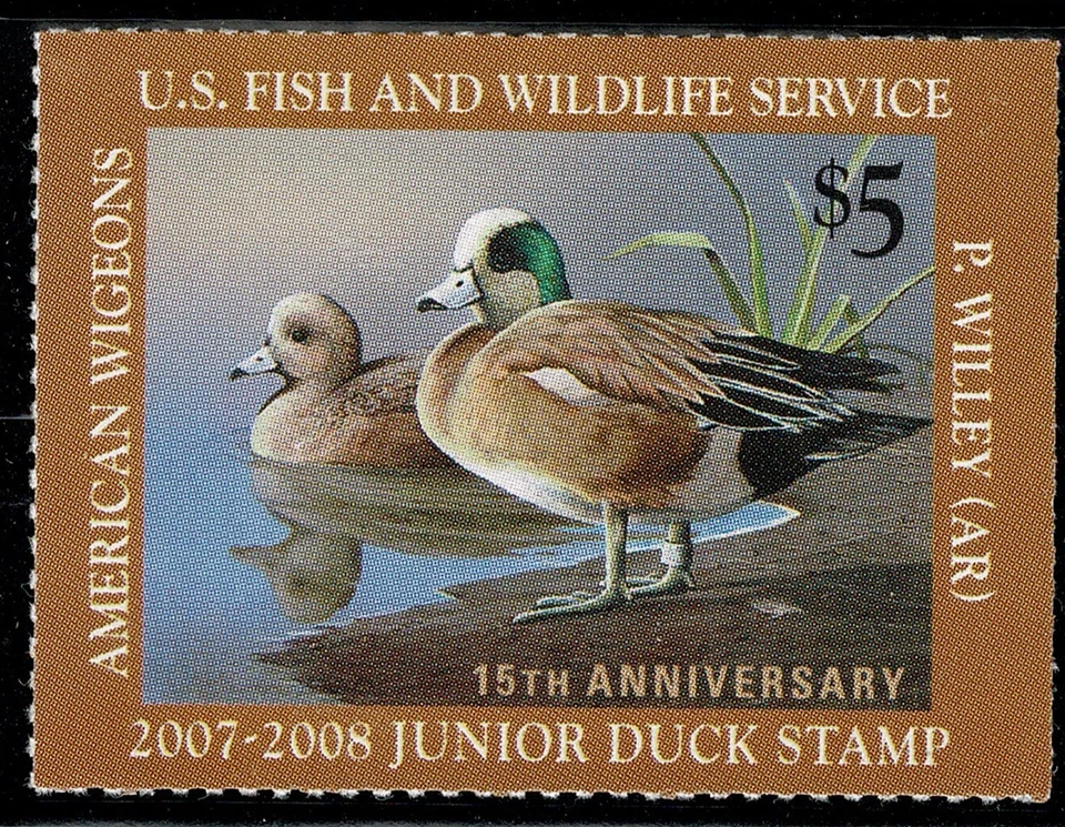 US JR Duck Stamp Scott #JDS15 VF MNH, $5.00, Below Face! - Image 1 of 1