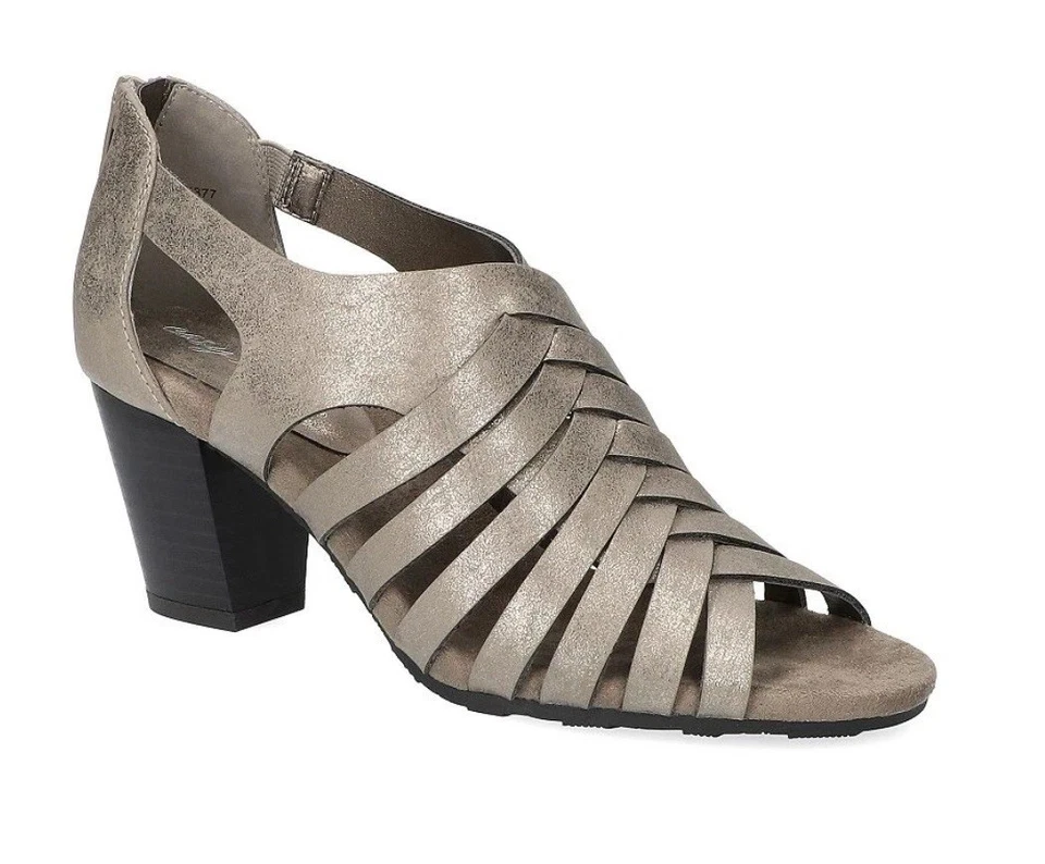 Easy Street Vanni da Donna Sandali Tacco Misura 8 Largo Argento Msrp - Immagine 1 di 3