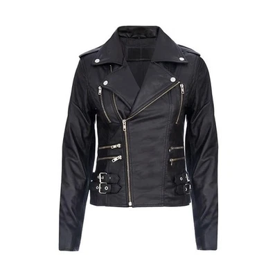 Women's Biker Jacket Ladies Real Leather Formal Coat Plus Size UK Fitted Jacket - Image 1 of 3