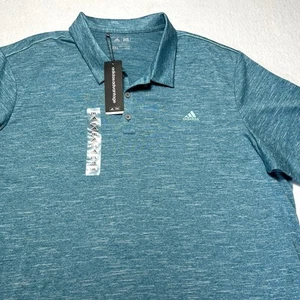 Adidas Golf Polo Shirt Advantage Heather UPF 50+ Size XXL Blue $65 NWT - Picture 1 of 8