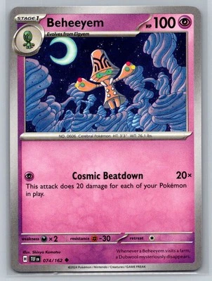 Beheeyem #074/162 SV05: Temporal Forces Uncommon - Pokemon Cards AA6 - Image 1 of 2