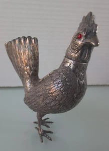Novelty Sterling Stunning Bird Pepper Pot Shaker w/ Gem Red Eyes, Flexible Wings - Picture 1 of 24