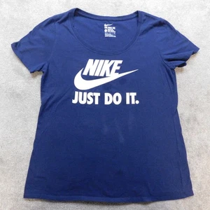 VERFÄRBUNG The Nike Tee Swoosh Damen Large dunkelblau sportlicher Schnitt Just Do It - Bild 1 von 10