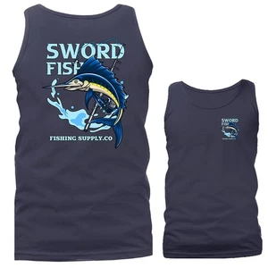 Deep Sea Swordfish Outdoor Sports Fishing Tank Top - Picture 1 of 11