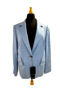 Blazer Escada de seda/algodón nuevo con etiquetas. Azul claro. Talla 46/US 14 XL - Imagen 1 de 7