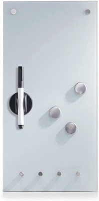 Zeller Memobord mit Haken, Glas, weiß, Circa 20 x 40 x 4 cm 11610 - Bild 1 von 2